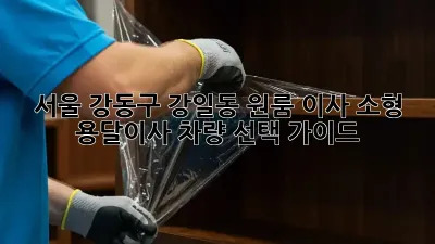 서울 강동구 강일동 원룸 이사? 소형 용달이사 차량 선택 가이드!